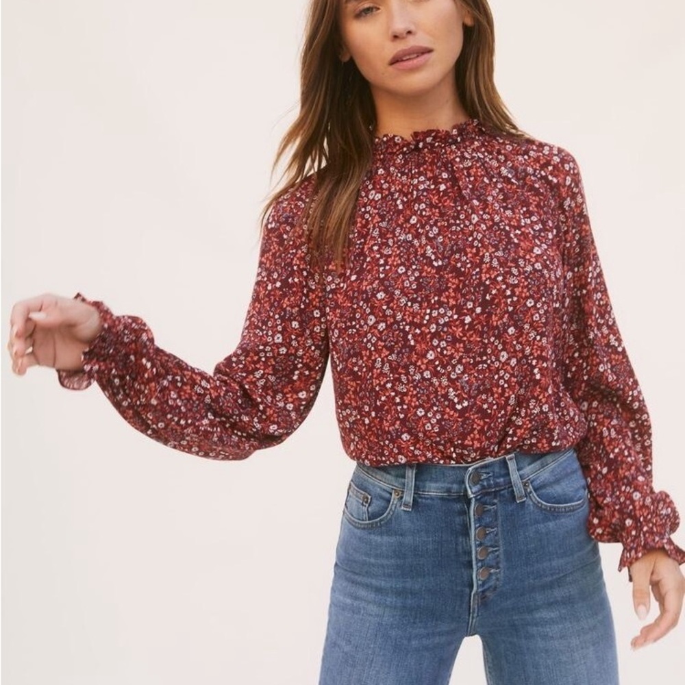 NWT Reformation Theodora Floral Smocked Top Blouse Small
